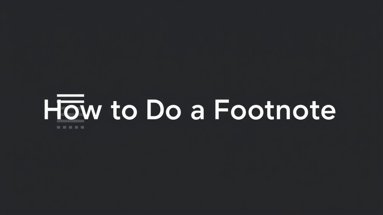 How to Do a Footnote