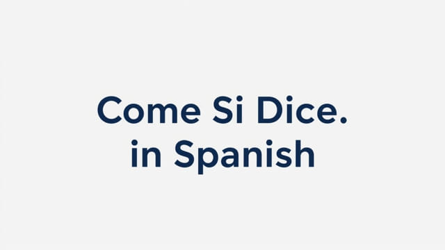 Come Si Dice In Spanish