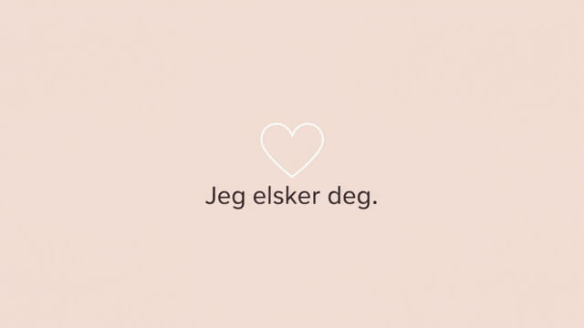 Jeg Elsker Deg Meaning In English