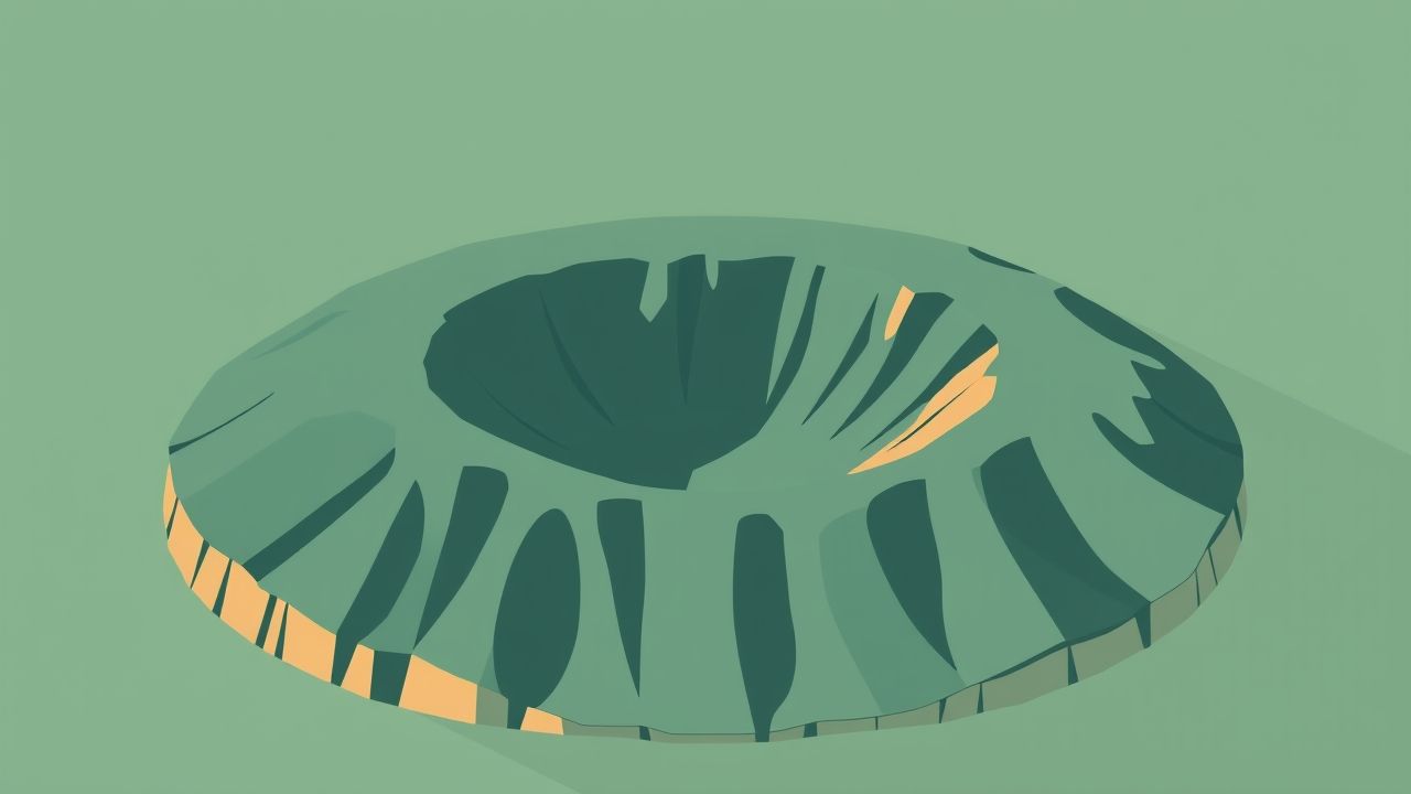 Circular Landform Resulting From The Erosion Of An Anticline