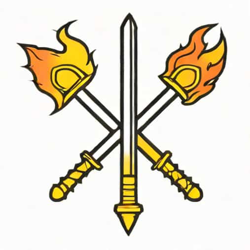 A Symbolic Battle Between Sword And Torches