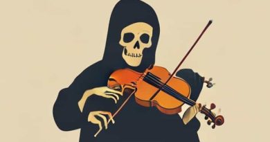 Self Portrait With Death Playing The Fiddle
