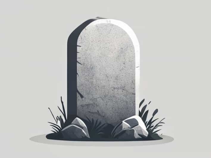 Upright Stone Slab Serving As A Gravestone