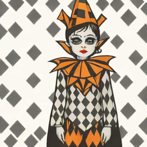Kids Haunted Harlequin Costume